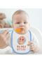 Beige Monthly Designed Blue Baby Food Bib-1 - 2