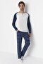 Lacivert %100 Pamuk Regular Fit Ekose Örme Pijama Takımı THMAW21PT0879 - 4
