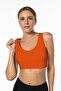 Orange High Support Back Detailed Covered Sports Bra - 6