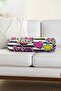 Kiss Love Pop Art Designed Modern Suede Cylinder Pillow with Inner Padding - Waist Pillow - 5