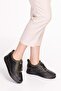 Genuine Leather Anatomical Sole Comfortable Rubber Laced Shoes Ndr.5506 - Black-khaki - 37