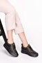 Genuine Leather Anatomical Sole Comfortable Rubber Laced Shoes Ndr.5506 - Black-khaki - 37 - 5