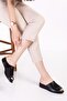Genuine Leather Comfortable Slippers Special for Bone Protrusion Özl.555 - Black - 40 - 4