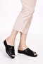 Genuine Leather Comfortable Slippers Special for Bone Protrusion Özl.555 - Black - 40 - 5