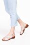 Genuine Leather Short Heeled Cross Sandals Iz.6004 - Ice Gray - 37 - 3