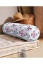 Modern Inner Padded Zippered Suede Armchair Cylinder Pillow with Colorful Butterfly Pattern on White Background - 2