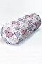 Modern Inner Padded Zippered Suede Armchair Cylinder Pillow with Colorful Butterfly Pattern on White Background - 4