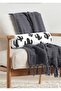 أسود أبيض نمط الصبار الزخرفية مملوءة الداخلية - انغلق الجلد المدبوغ اسطوانة وسادة مستديرة رمي وسادة - 2