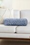 Suede Cylinder Pillow with Star Motif on Navy Blue Denim Floor - Waist Pillow - 2