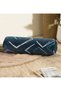 Black Floor Colored Geometric Patterned Modern Inner Filled Zippered Suede Cylinder Circle Pillow Throw Pillow - 2