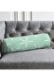 Cream Starfish Design Inside Padded Zippered Suede Cylinder Circle Pillow Throw Pillow on Green Background - 2