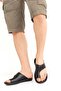 Men's Black Genuine Leather Flip Flops Kml.216 - 3
