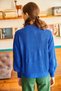 Women's Cobalt Blue Buttoned Knitwear Cardigan HRK-19000097 - 5