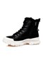Women's 22K310 Black and White Furry Platform Wedge Heel Thick Sole Daily Winter Sports Boots - 3