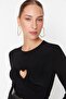 Black Knitted Window/Cut Out Detailed Snap Body TPRAW23BD00059 - 2