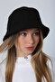 Black Curly Plush Bucket Women's Hat - 6
