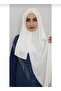 Women's Hijab Gathered Ready Shawl Ecru - 2