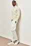 Men's White Standard Fit Regular Cut Pocket Sweatpants - 2