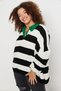 Green Polo Neck Striped Knitwear Sweater TBBAW23AN00045 - 3