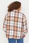 Brown Plaid Long Sleeve Oversize/Loose Cut Winter Woven Shirt Tbbaw23Ax00021 - 5