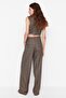 Brown Wide-Leg Woven Trousers TPRAW23PL00016 - 5