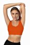 Orange High Support Back Detailed Covered Sports Bra - 2