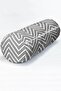 Gray Zigzag Themed Digital Printed Modern Decorative Inner Filled Zippered Suede Armchair Cylinder Pillow - 3