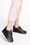 Genuine Leather Anatomical Sole Comfortable Rubber Laced Shoes Ndr.5506 - Black-khaki - 37 - 2