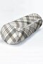 Gray Cream Plaid Patterned Modern Inner Padded - Zippered Suede Armchair Cylinder Pillow Throw Pillow - 4