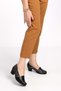 Women's Genuine Leather Round Toe Snake Detail Heeled Shoes - 2