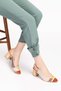 Genuine Leather Colored Tar Heeled Shoes Şhn.75 - Beige Combination - 43 - 3