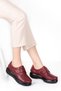 Women's Burgundy Leather Winter Comfortable Shoes Elnr.5008-1 - 2