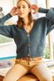 Women's Indigo Buttoned Knitwear Cardigan HRK-19000097 - 4