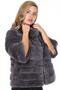 Genuine Leather Gray Fur Women's Leather Coat - 3