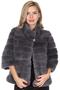 Genuine Leather Gray Fur Women's Leather Coat - 5