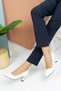 Women's White Goblet Heel Pointed Toe Stiletto 6.5 cm - 2