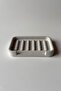 Striped Concrete Soap Dish Gray - 3