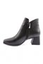 Women's Blunt Toe Zippered Heeled Boots Black 213130242674 - 3