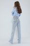 90's Snow Wash Blue Super Extra High Waist Palazzo Loose Jean Trousers with Internal Slit - 4