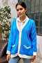Vega Pocket Knitted Cardigan - Blue - 3