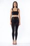 Black Button and Piece Belt High Waist Winter Knitted Tights - 3