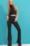 Black Double Pocket Spanish Leg Steel Pants Alc-X9289 - 4