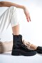 Women's Thick Sole Boots&bootie&boots Black Beige