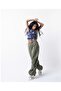 Unisex Khaki Green Tactical Baggy Loose Fit Waist Elastic Oversize Pants - 4