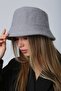 Gray Curly Plush Bucket Women's Hat - 5