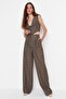 Brown Wide-Leg Woven Trousers TPRAW23PL00016