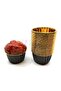 Black Glossy Cardboard 25-Piece Cake Mold, Gold-Coated Inside the Edge, 6.5x4 Cm Muffin Cup that Does Not Scatter in the Oven - 8