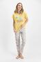 Hola Verona Pale Yellow Women's Short Sleeve Pajama Set - 4