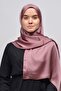 Janjan Shiny Satin Textured Hijab Evening Dress Chiffon Shawl-dark Powder