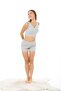 Women's Corduroy Strap Shorts Casual Home Set-Grey